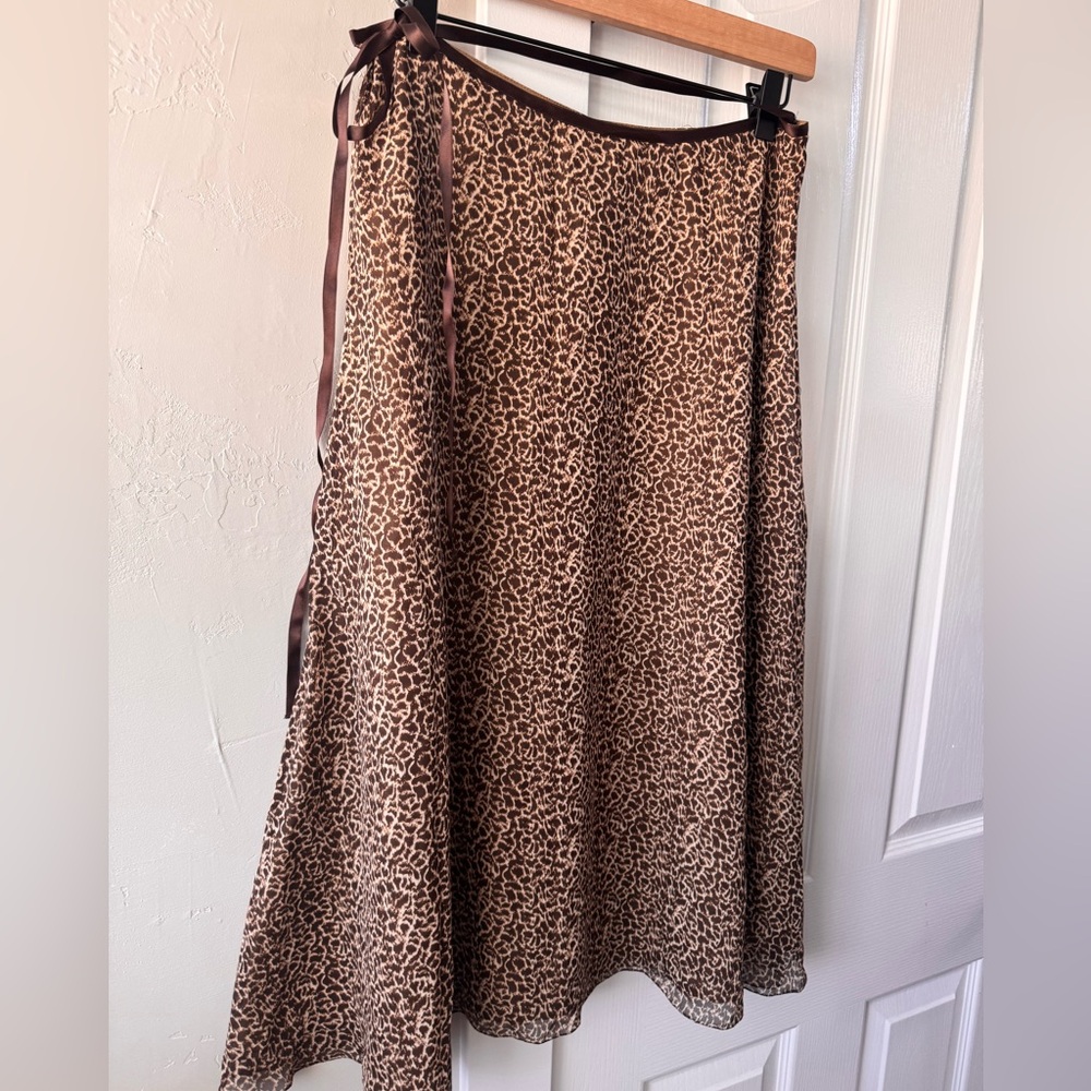 Ideology Brown Patterned A-Line Skirt